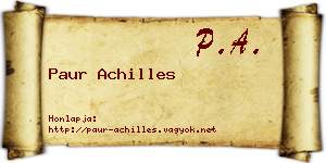 Paur Achilles névjegykártya